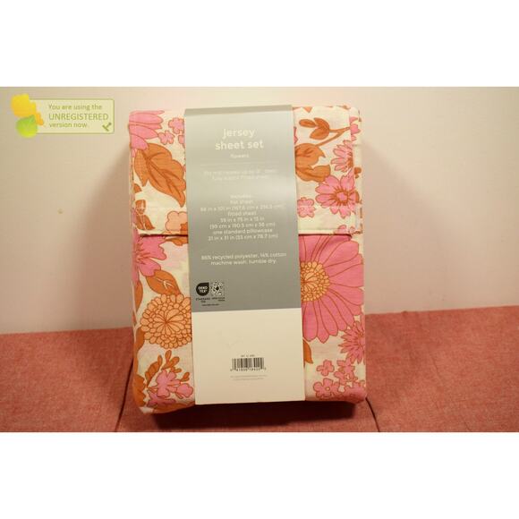 Makers Collective Teen Twin Floral Print Jersey Sheet Set* - Picture 5 of 7